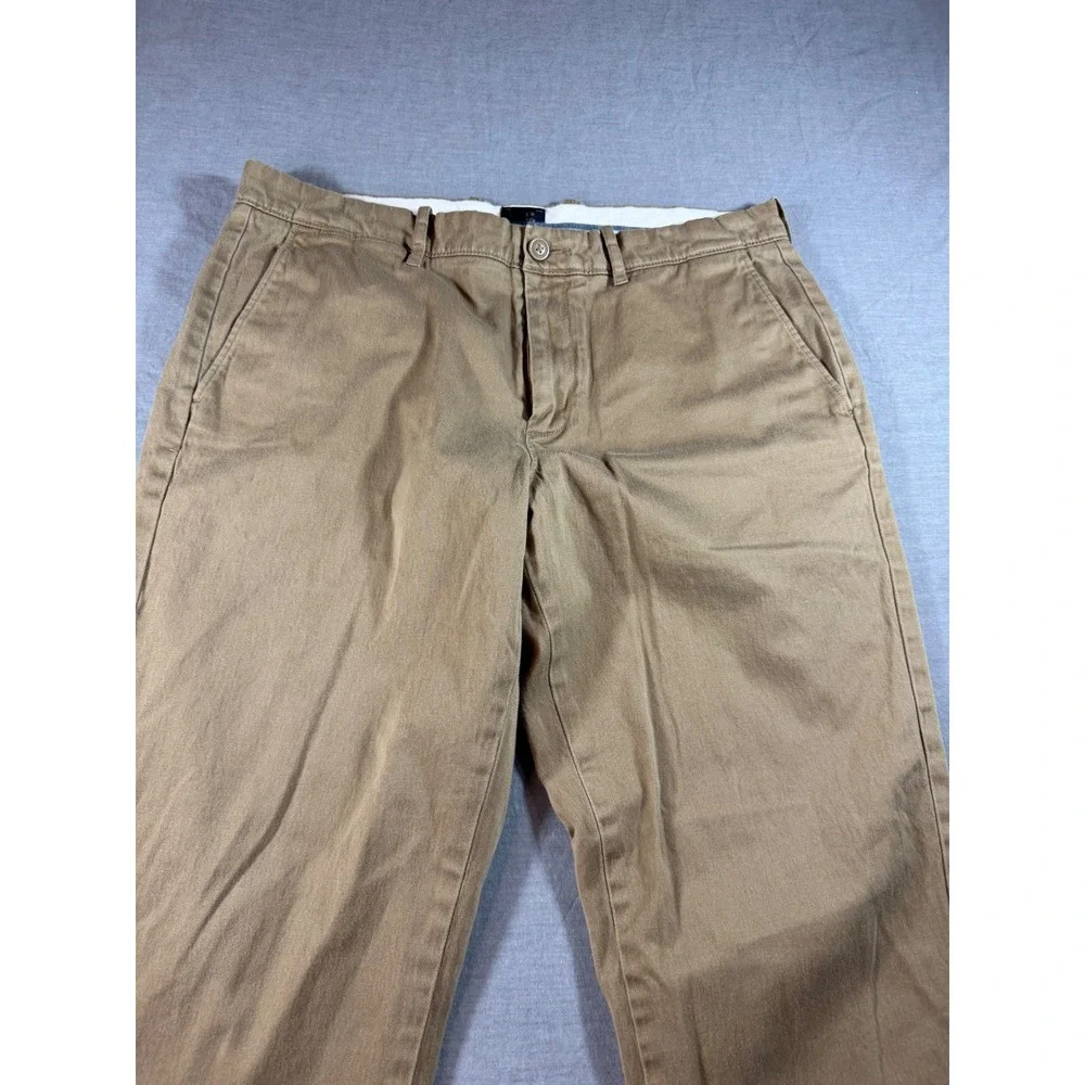 J.Crew 770 Straight Chino Pants Mens 34x27 Khaki Tan Excellent Stretch Cotton